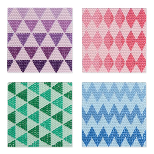 Square Patterns Diamond Art Coaster Kit by Make Market&#xAE;